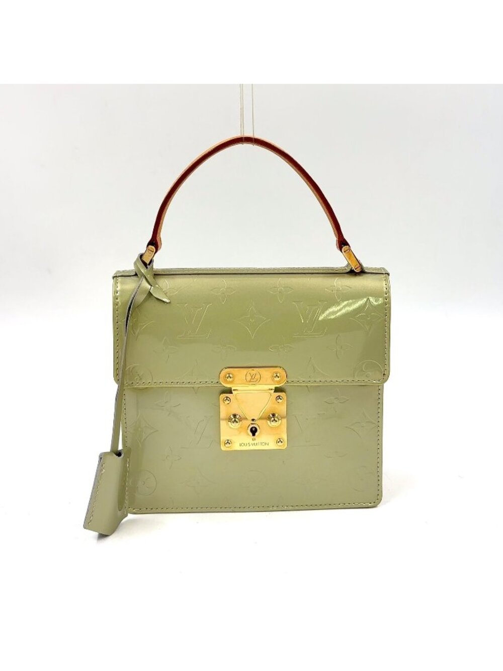 Louis Vuitton Spring Street Monogram Vernis Gri Leather Enamel Light Green
